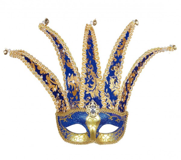 Jester Augenmaske Blau-Gold