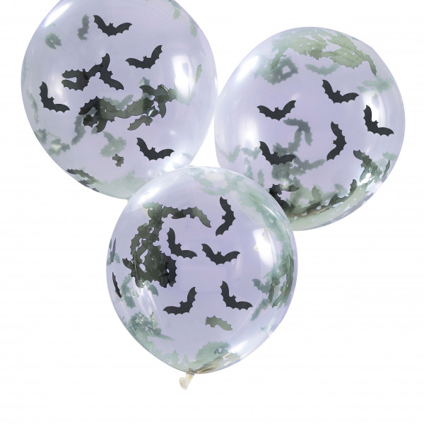 5 Creep it scary Fledermaus Konfettiballons 30cm