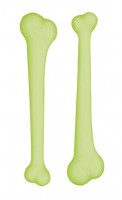 2 Knochen Rasseln mit Leuchteffekt 23cm