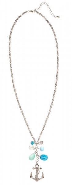 Silberne Matrosen Halskette Mit Strassanker 2