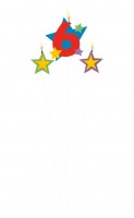 Stardust Zahlenkerze 6 Für Torten 3-Teilig