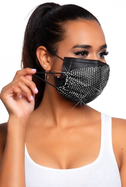 Mund-Nase-Maske Glamour-Überzug schwarz