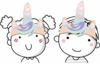 6 Glady Unicorn Pappstirnbänder