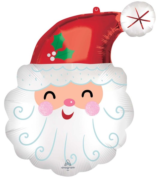 Schmunzelnder Santa Folienballon 68cm
