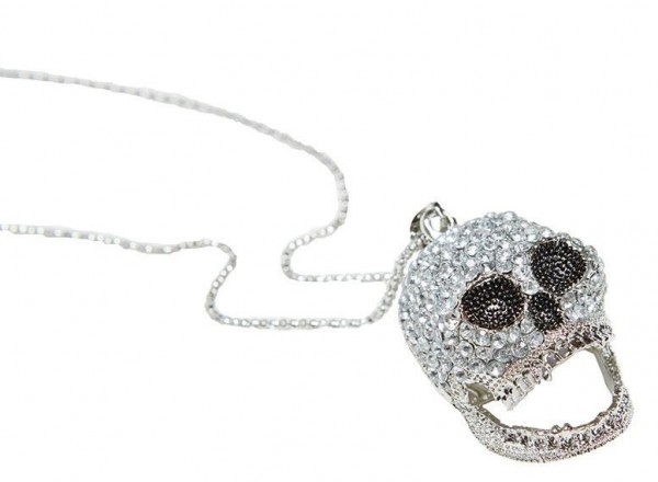 Strass Schädelkette Sugarskull