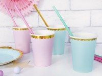 Vorschau: 6 Candy Party Pappbecher hellrosa 220ml