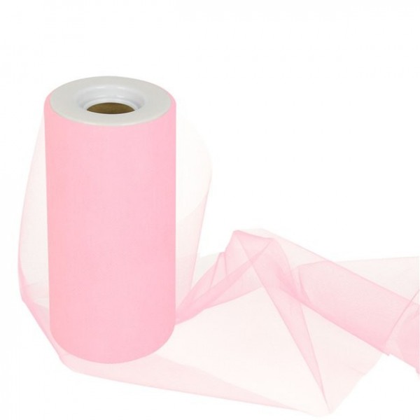 Rosa Tüll Tischrolle 0,15 x 25m