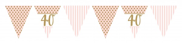 Lovely 40th Birthday Wimpelkette 3,7m