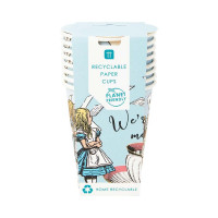 Vorschau: 8 Alice im Wunderland Pappbecher 250ml