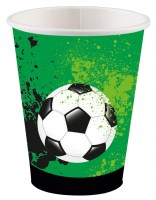 8 Fußball Game Time Pappbecher 250ml