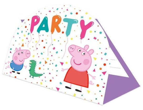 8 Peppa Wutz Rainbow Birthday Einladungskarten