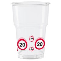 10 Verkehrsschild 20 Becher 350ml