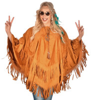 Fransen Poncho Wildlederoptik für Damen