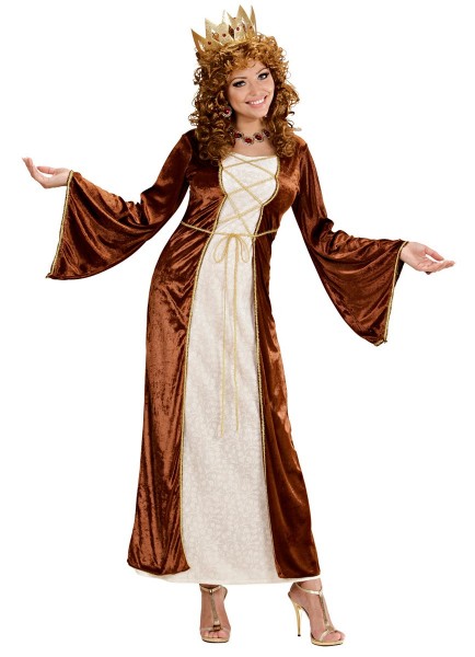 Weiß-Braunes Mittelalterkleid Sabrina Für Damen