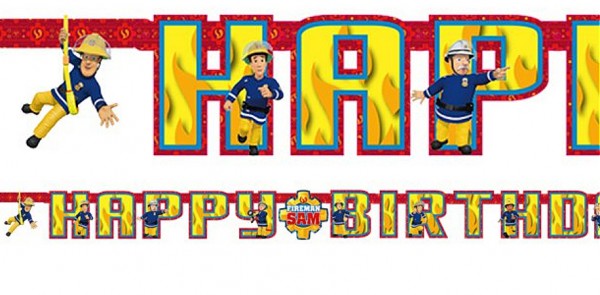 Feuerwehrmann Sam Girlande Happy Birthday 180x15cm 2
