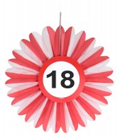 3 Verkehrsschild 18 Papierrosette 25cm
