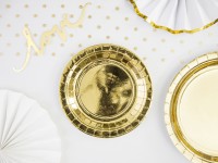 6 Gold metallic Pappteller 18cm