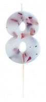 Rosenblüten Zahl 8 Tortenkerze