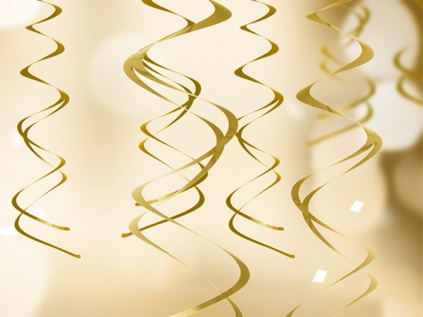 5 Wirbel Hängedeko Gold 60cm 2