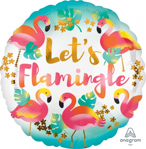 Runder Folienballon Let`s Flamingle 43cm