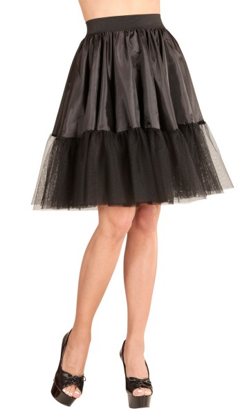 Schwarzer Petticoat Rock Satin Und Tüll