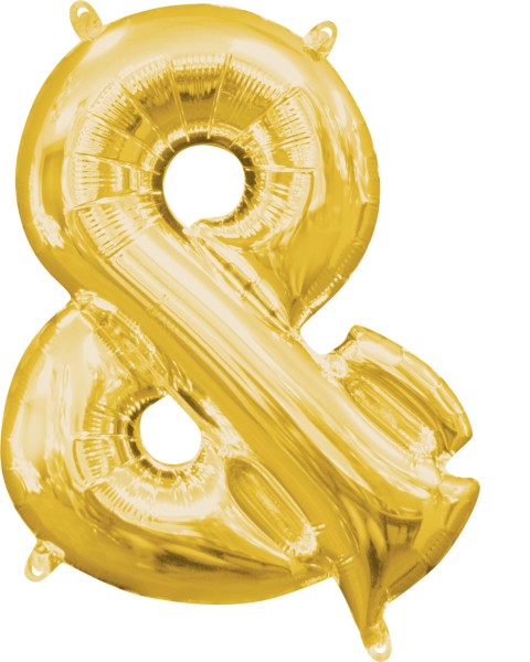 Mini Folienballon &-Zeichen gold 35cm