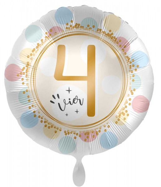 4. Geburtstag Folienballon soft Dots 45cm