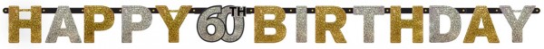 Golden 60th Birthday Girlande 2,13m