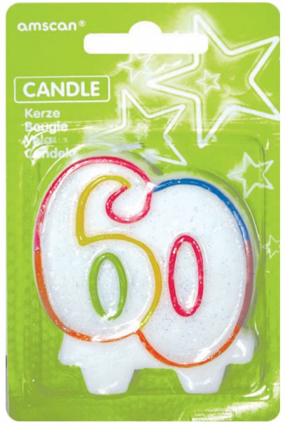 60.Geburtstag Tortenkerze Colourful Birthday Party