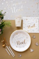 Vorschau: 20 Weiße Joyeux Noël Sternchen Servietten 33cm
