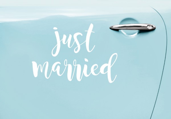 Just married Autosticker 33 x 45cm