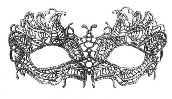 Venezianische Spitzen-Augenmaske Silber
