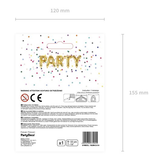 Folienballon E gold 35cm 7