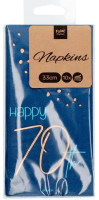 Vorschau: 10 Elegant Blue 70th Birthday Servietten 33cm