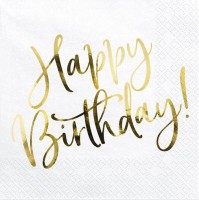 20 Glossy Happy Birthday Servietten 33cm