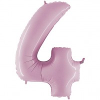 Folienballon Zahl 4 pastellrosa 102cm