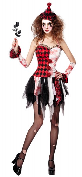 Sexy Zombie Hofnarren Damenkostüm