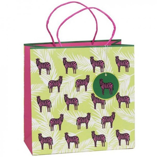 Geschenktüte pink Zebra 26cm x 33cm