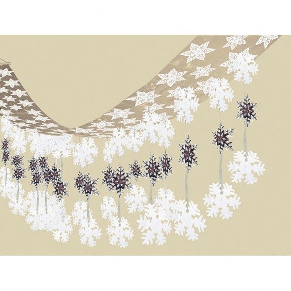 Schneeflocken Himmel Hängedeko 3,65m x 30,5cm