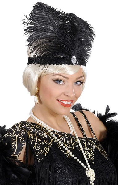 Pailetten-Stirnband Mit Diamant Und Feder 2