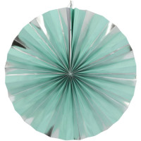 Vorschau: 3 Papierrosetten Mint und Silber