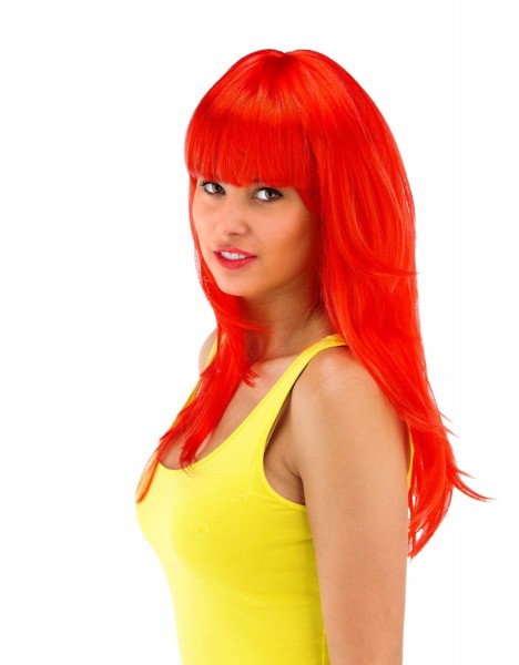 Rote Langhaar Perücke Lola mit Pony