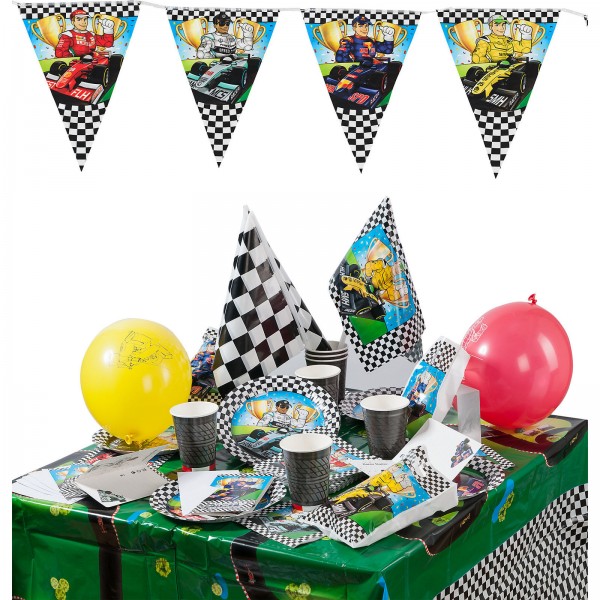 70-teiliges Rennfahrer Formula Partyset