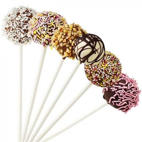 50 Weiße Cake Pop Stäbchen Yummy 15cm