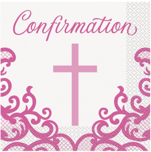 16 Festive Pink Konfi Servietten 33cm