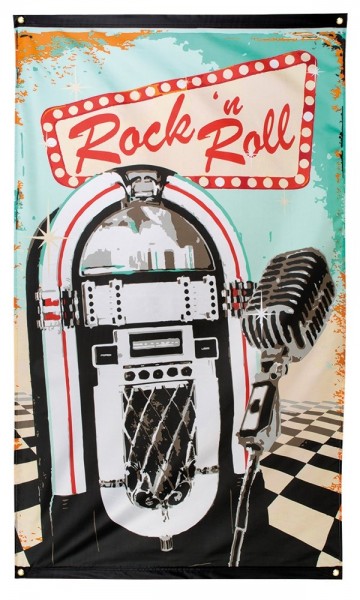 Rock & Roll Fieber Flagge 150 x 90cm
