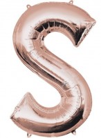 Buchstabe S Folienballon roségold 41cm