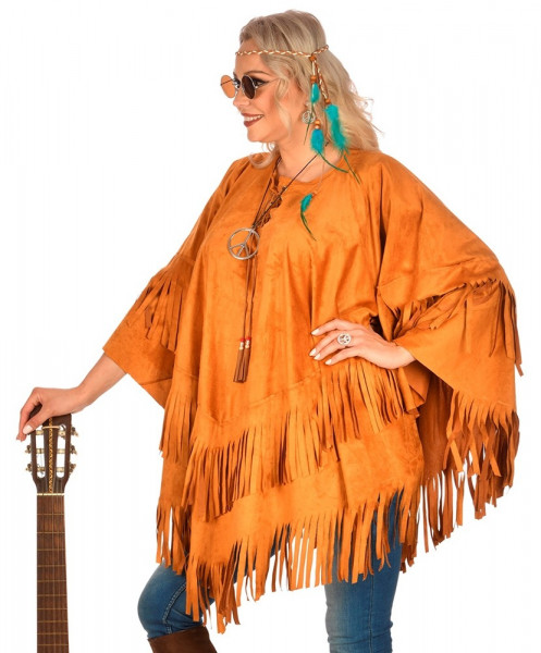 Fransen Poncho Wildlederoptik für Damen 4