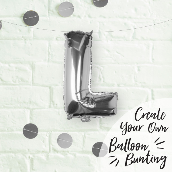 Silberner L Buchstaben Folienballon 40cm