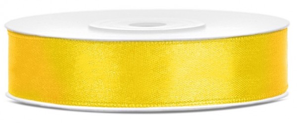 25m Satin Geschenkband gelb 12mm breit